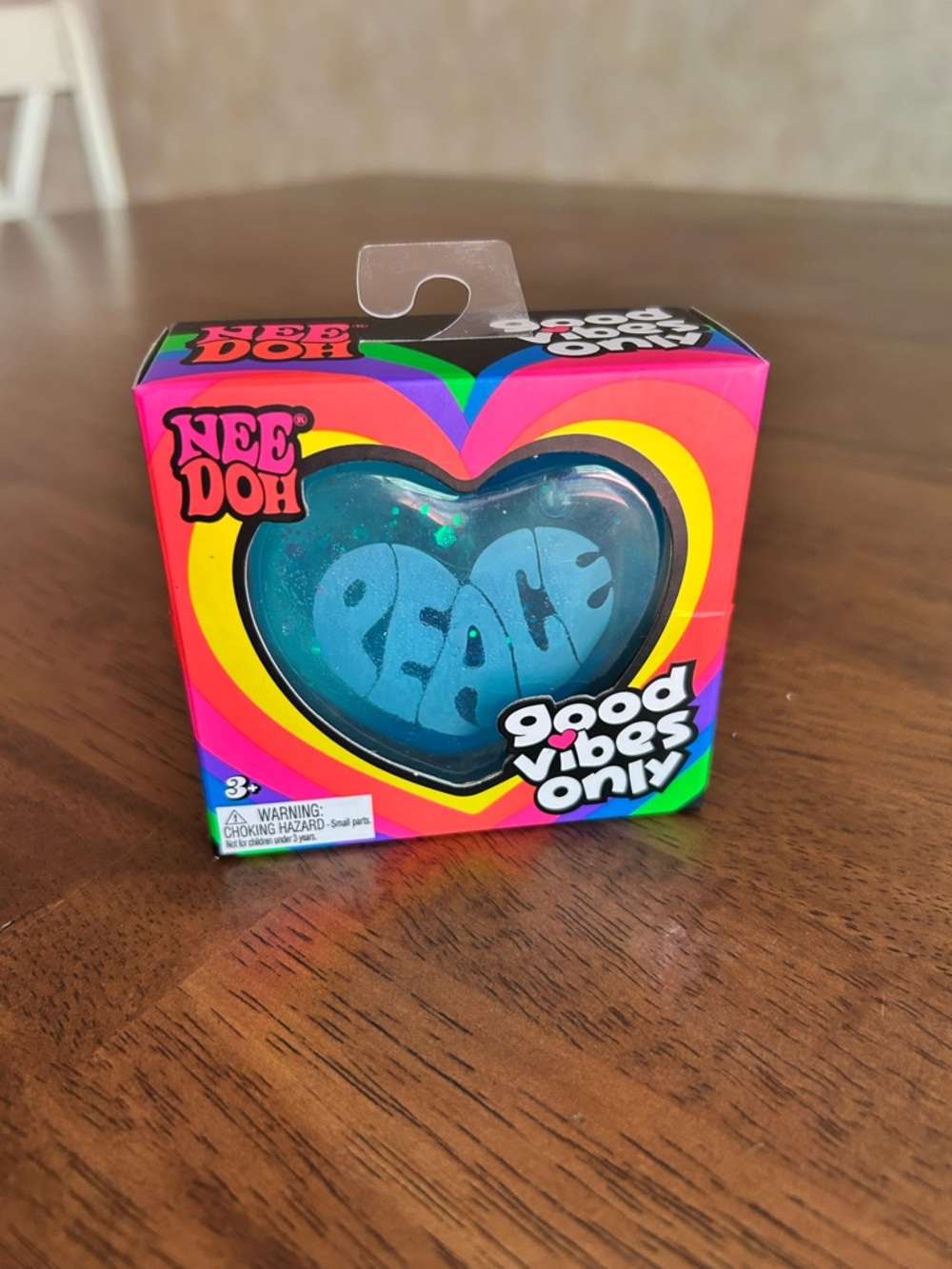 Needoh Good Vibes Only Peace Heart Sensory Toy - Blue